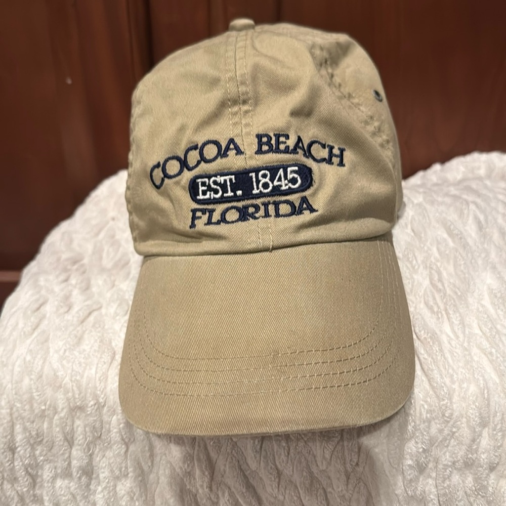 Cocoa Beach Florida 1845 Embroidered Anvil cotton Adult Strap Back Hat